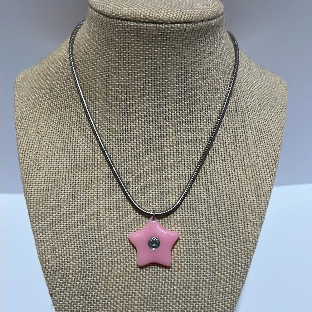 Sandy Liang Pink Star Y2K style necklace